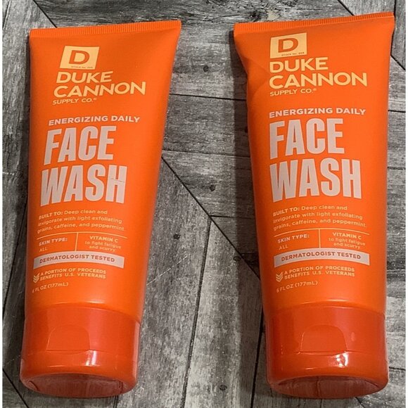 2 Duke Cannon Energizing Daily Face Wash 6 Fl Oz - Picture 1 of 3